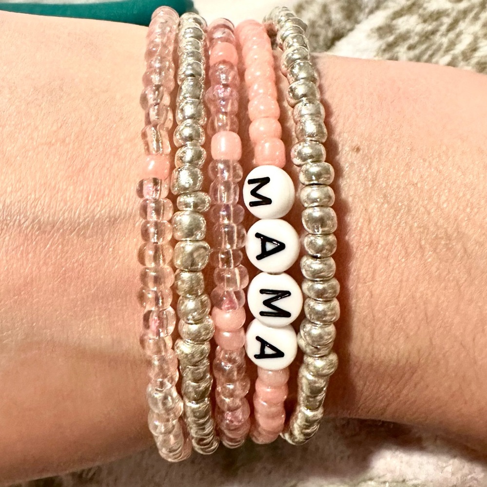 Mama Beaded Slinky Bracelet